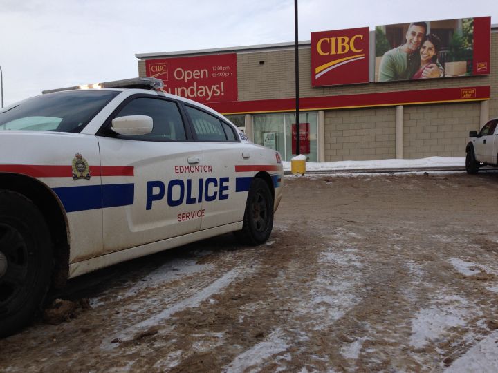 Police were called to a bank in the area of 161 Avenue and 97 Street, Saturday, Jan. 11, 2014.