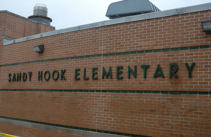 In this handout crime scene evidence photo provided by the Connecticut State Police, shows the exterior of the Sandy Hook Elementary School following the December 14, 2012 shooting rampage, taken on an unspecified date in Newtown, Connecticut.