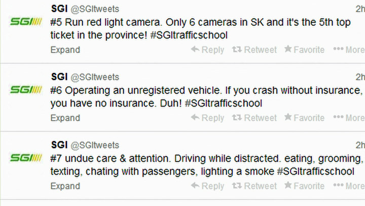 Saskatchewan Government Insurance (SGI) took to Twitter on Saturday for a special online traffic safety school.