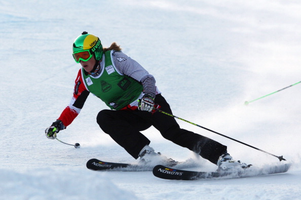 Canada's Georgia Simmerling during the women's Ski Cross World Cup final on December 23, 2012 in San Candido.