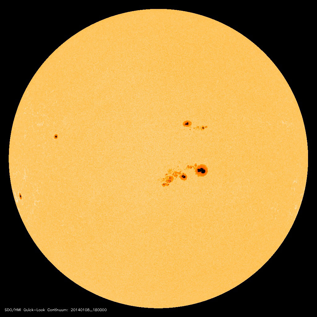 The sunspot group here, seen January was one of the largest sunspots in the past 10 years. Still, the sun has been very quiet in this last solar cycle.
