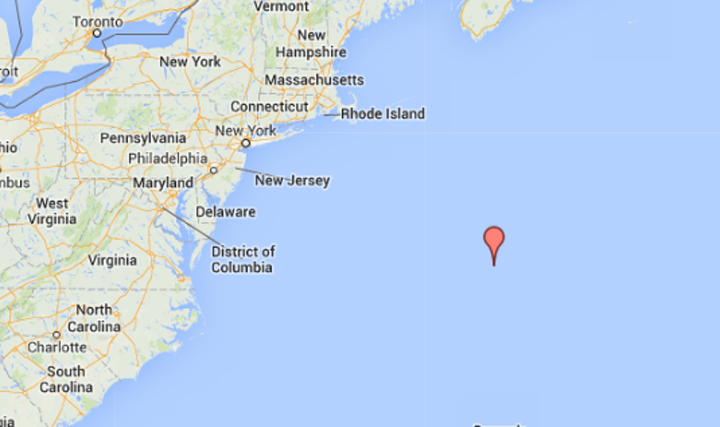 The U.S. Coast Guard says four of five people aboard a Navy helicopter that went down in the Atlantic off Virginia have been rescued. Location of marker is approximate.