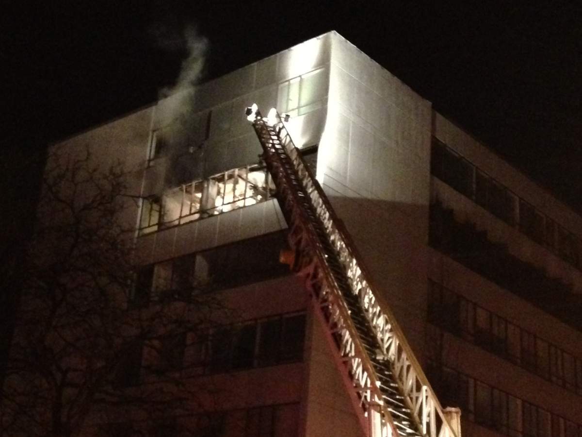 A fire broke out at a Vancouver apartment building early Monday morning. Credit: Global News