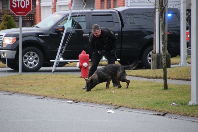 Shots exchanged between two vehicles in Surrey.