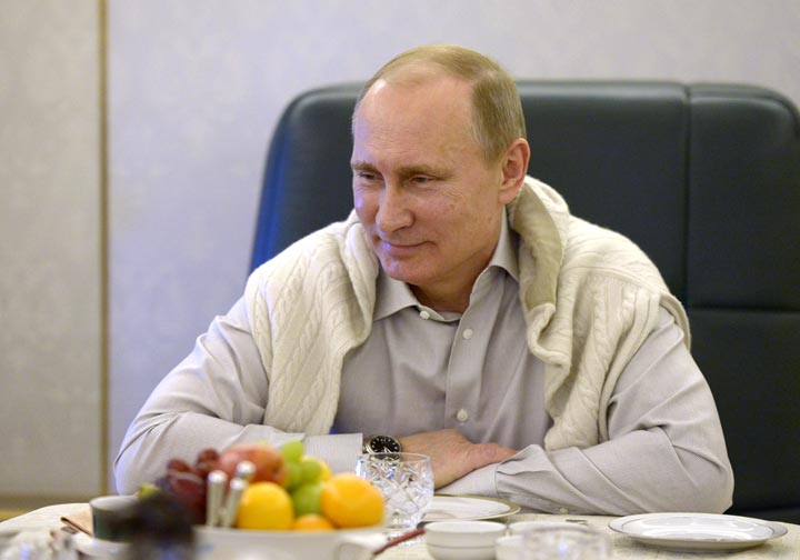 Russian President Vladimir Putin says gays should feel welcome at the upcoming Winter Olympic Games in Sochi, but they must "leave the children in peace."
.