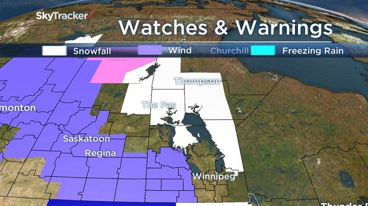 Storm blows into Manitoba with wind, snowfall warnings - Winnipeg ...