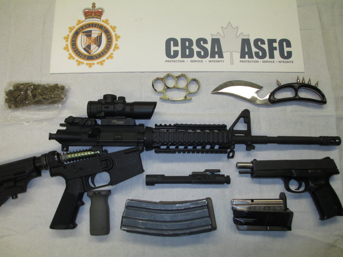 The Canadian Border Services Agency (CBSA) has laid eight charges against a 25-year-old American man following a significant firearms and drug seizure at the North Portal. 