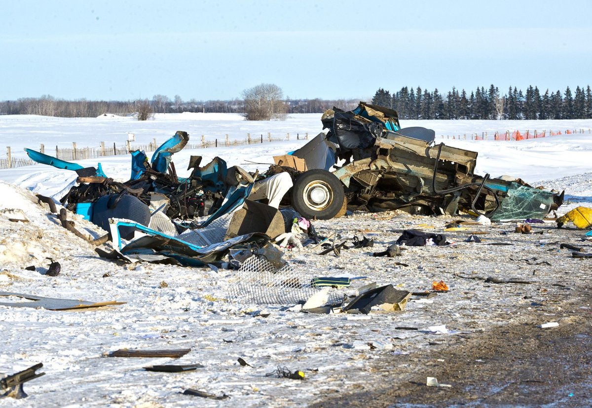 Aftermath of a crash east of Wetaskiwin.