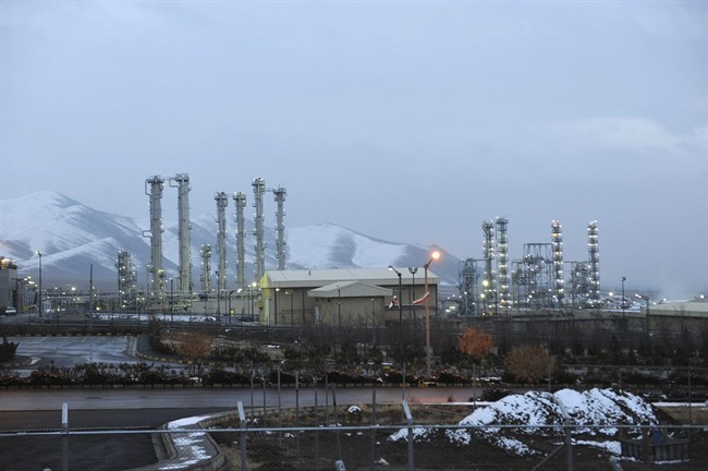 FILE--In this Jan. 15, 2011 file photo, Iran's heavy water nuclear facility near the central city of Arak is backdropped by mountains.