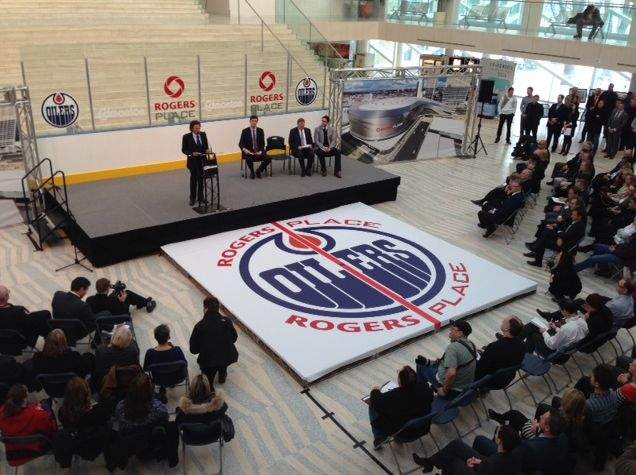 Oilers owner speaks at the Edmonton arena announcement at City Hall on Feb. 11, 2014.