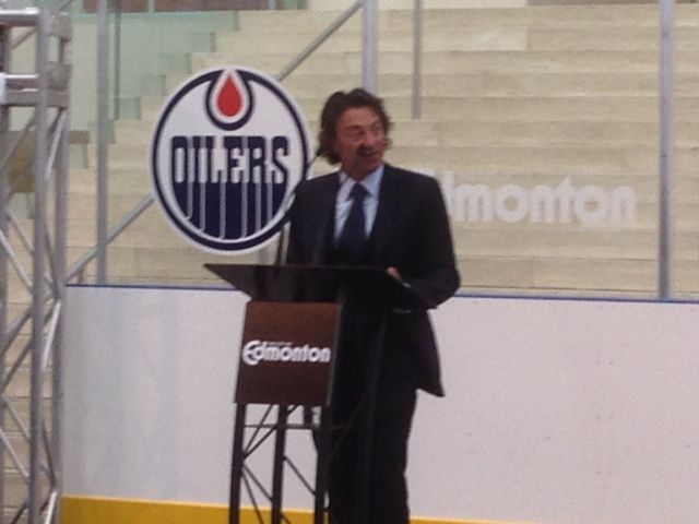 Oilers owner Daryl Katz speaks at the Edmonton arena announcement at City Hall Feb. 11, 2014.