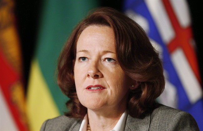 Alberta Premier Alison Redford speaks at a press conference following the 2013 Council of the Federation fall meeting in Toronto on November 15, 2013.