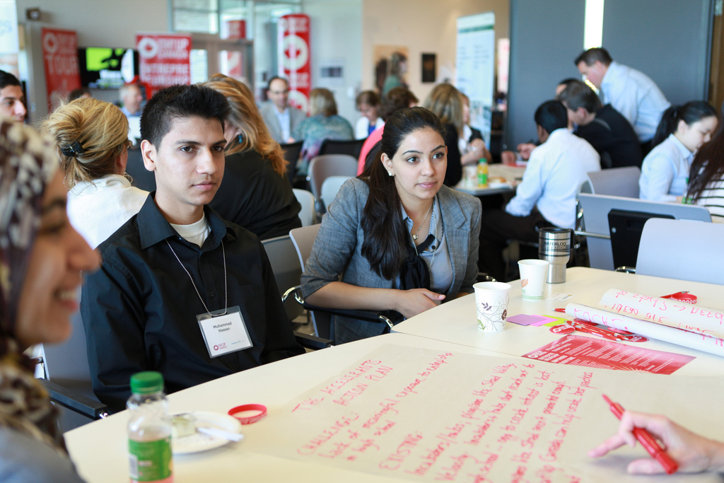 Youth roundtable discussion at Startup Canada event at the Accelerator Centre in Waterloo, ON.