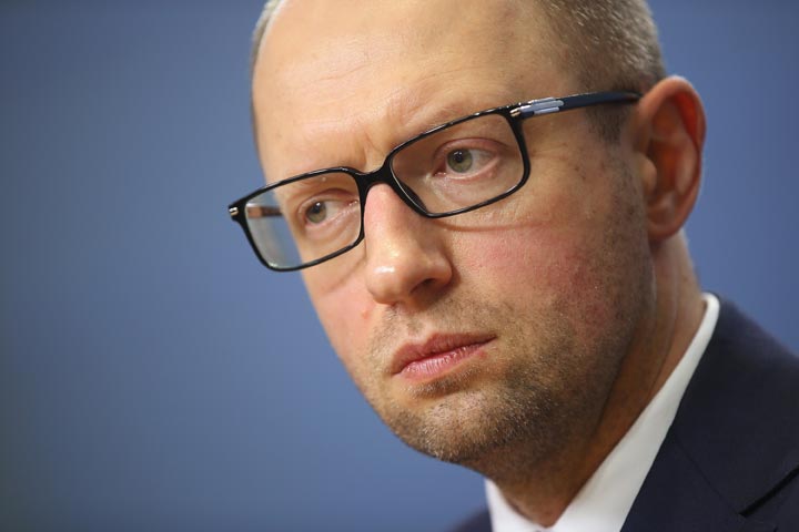 Arseniy Yatsenyuk  speaks at a press conference at the Reichstag on February 17, 2014 in Berlin, Germany. Ukraine's parliament has approved Yatsenyuk as the new prime minister. 