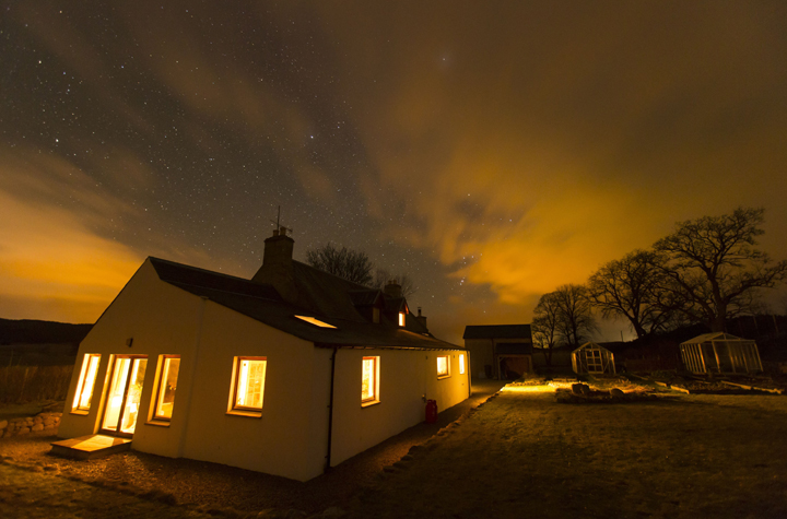 The northern lights are visible over Carrbridge, Scotland on Feb. 27, 2014.