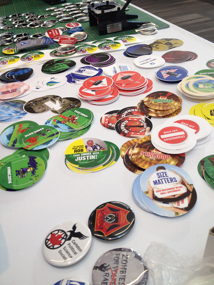 Attendees got to choose a picture and then used a small machine to create the pin by themselves.