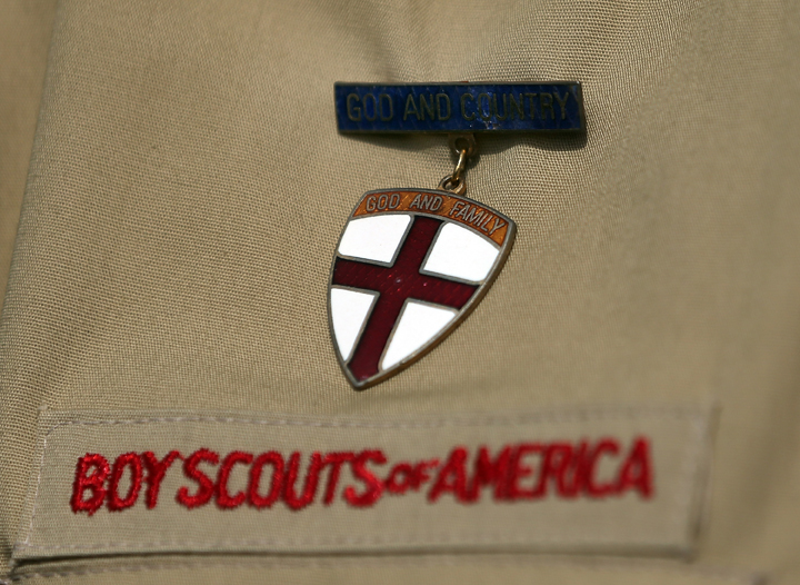 Close-up view of a Boy Scout uniform on February 4, 2013 in Irving, Texas. 