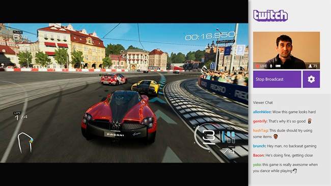 This image provided by Microsoft/Twitch, shows a screenshot of a video game being broadcast from the updated Twitch app for Xbox One.
