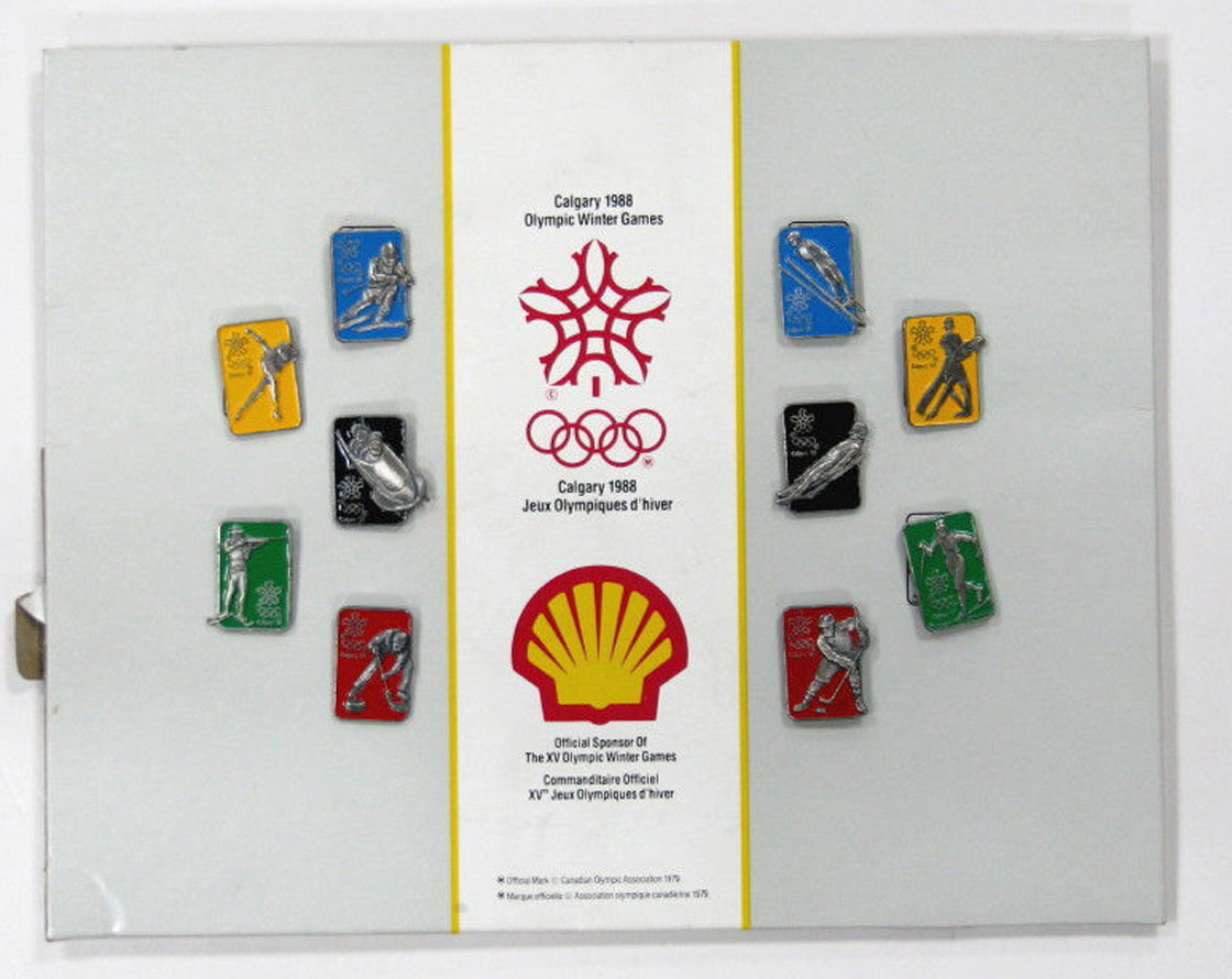 The 1988 Winter Olympics pin collection from Shell Canada: Vintage Canadiana to the right buyer. 