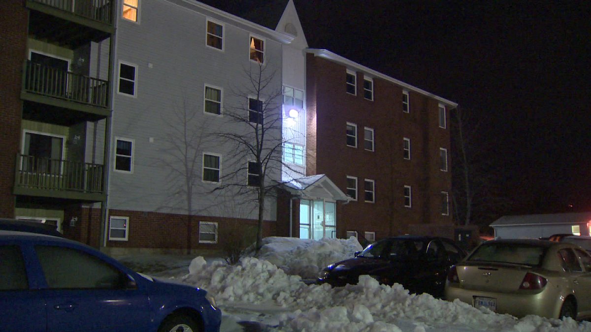 A fire erupted in this Cole Harbour apartment buildings around 1:30 a.m. on Friday.