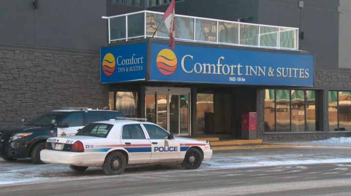 Police are investigating after a stabbing at the Comfort Inn & Suites downtown Sunday, Feb. 23, 2014.