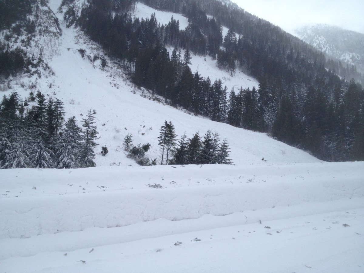 The avalanche that came down on the Coquihalla Highway