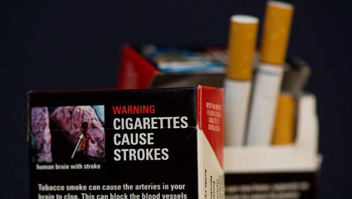 A pack of cigarettes are shown in Montreal, Monday, March 12, 2012. A retail association says government's decision to raise tobacco taxes to raise tobacco taxes could lead to more illegal sales.