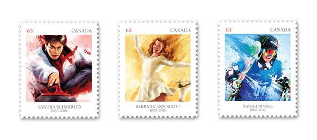 stamps commemorating winter athletes