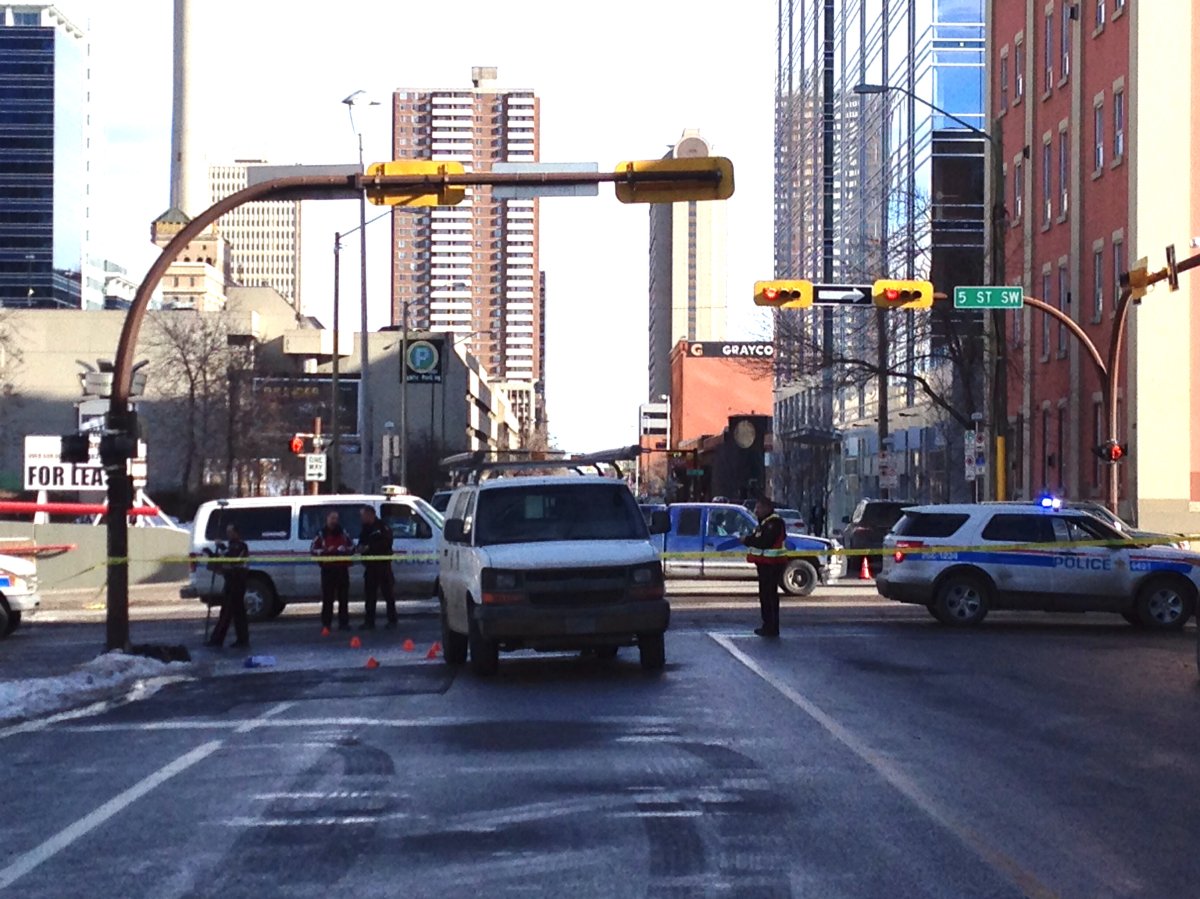 Police were called to 10 Avenue and 5 Street S.W. after a pedestrian was struck by a vehicle.