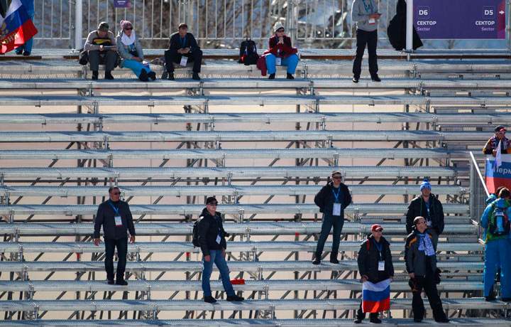 Empty stands at cross-country event