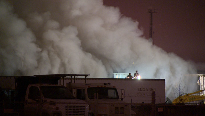 Saskatoon fire crews worked for 19 hours fighting a raging warehouse fire in the Sutherland neighbourhood.
