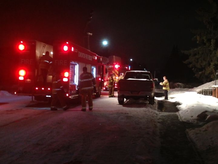 Fire crews were called to a garage fire in the area of 107 Avenue and 153 Street Wednesday, Feb. 12, 2014.