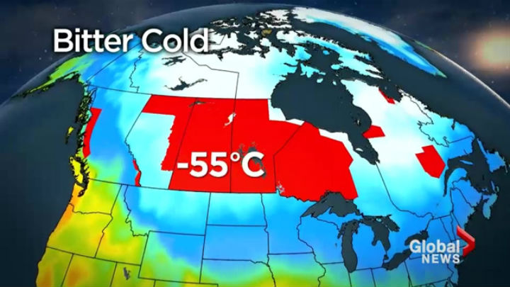 In Saskatchewan, it could be the coldest it's been all winter and extreme wind chill warnings across that province and neighbouring Manitoba.