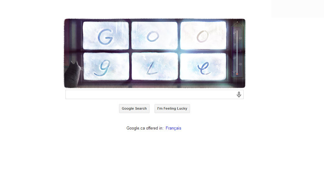 Google Doodle marks coldest day in Canada