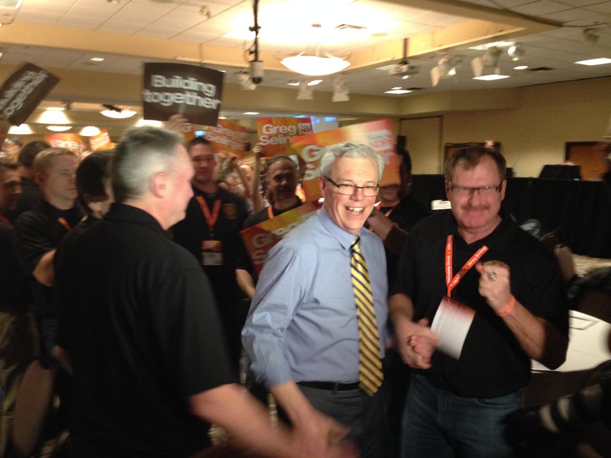 Greg Selinger prepares to speak at the NDP convention this weekend.