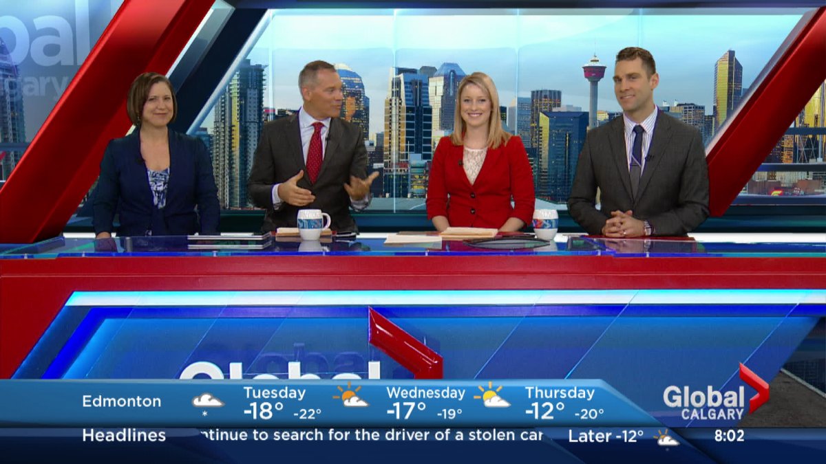 Leslie Horton, Scott Fee, Amber Schinkel and Jordan Witzel host Global Calgary’s Morning News.