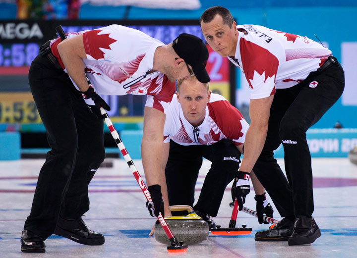 Brad Jacobs competes against Russia