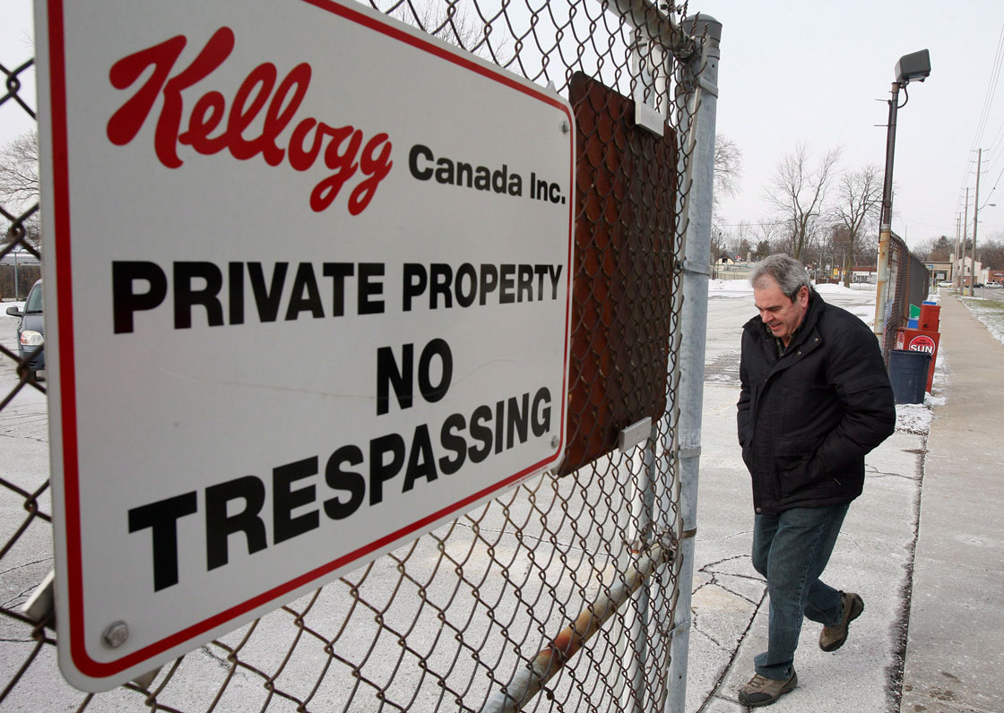 Kellogg added to the list of announced plant closures in December, saying it will shut down its longtime London, Ont. facility in late 2014.