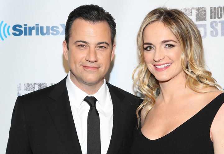 Jimmy Kimmel and wife Molly McNearney, pictured in January 2014.