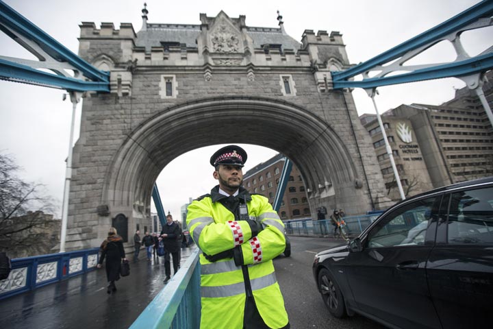 British police say they have arrested three men and a woman on suspicion of Syria-related terrorism offences.
