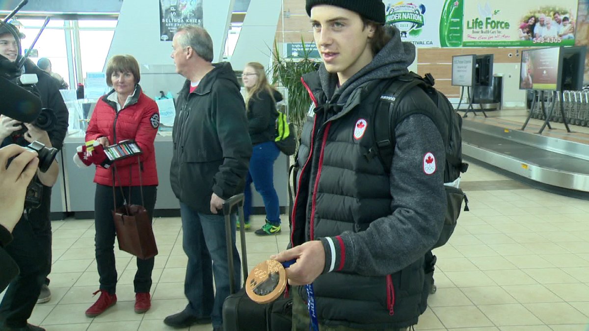 Mark McMorris is back in Regina after capturing bronze at the Sochi Winter Olympics.