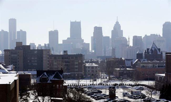 In a photo from Feb. 12, 2014, the Detroit skyline is seen from the city's midtown. Detroit’s creditors and residents are expected to get their first official glimpse this week of the road out of bankruptcy, even as fights and tinkering continue. A proposal to restructure the city’s debt could be filed by state-appointed emergency manager Kevyn Orr to the bankruptcy court as early as Wednesday, Feb. 19. It’s considered a blueprint for Detroit, undergoing the largest municipal bankruptcy in U.S. history. (AP Photo/Carlos Osorio).
