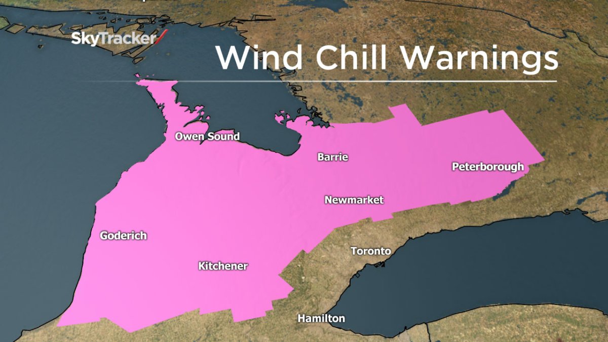 Wind chill warnings issued across southern Ontario - Toronto ...