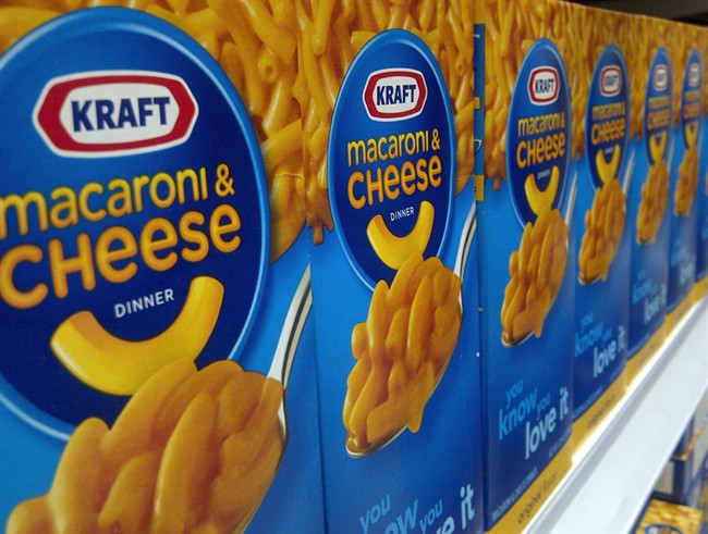 In this Thursday, April 25, 2013, file photo, Kraft products are displayed on a shelf in Berlin, Vt. 