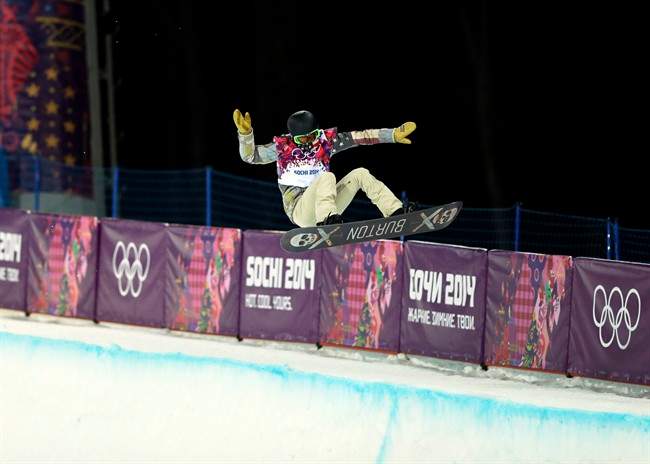 Shaun White of the United States gets air during a snowboard halfpipe training session at the Rosa Khutor Extreme Park at the 2014 Winter Olympics, Monday, Feb. 10, 2014, in Krasnaya Polyana, Russia. 