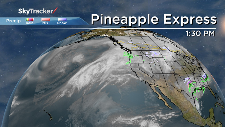 Up to 10 cm of snow expected for parts of Saskatchewan as a Pineapple Express brings in heat and moisture.