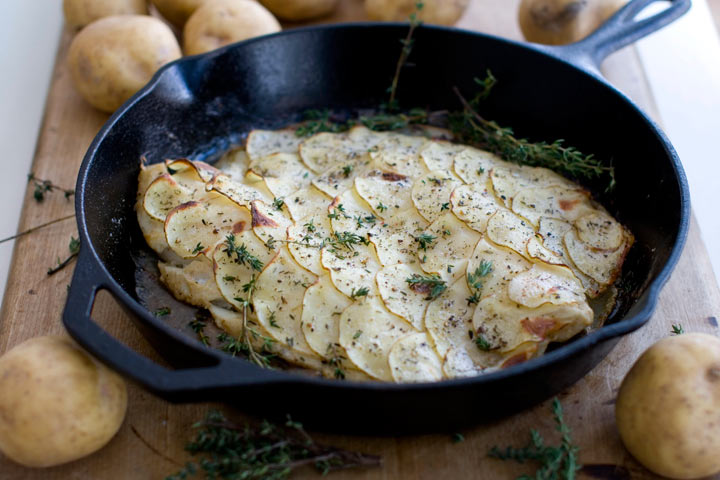 Roasted potato wrapped haddock recipe