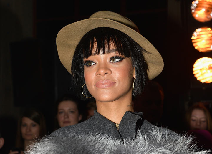 Rihanna attends the Lanvin show as part of the Paris Fashion Week Womenswear Fall/Winter 2014-2015 on February 27, 2014 in Paris, France.