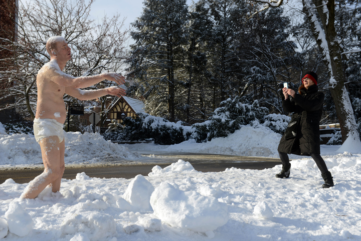 Statue of man in underwear causes stir at Wellesley College - The
