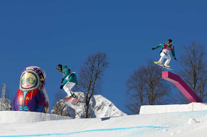 Sochi slopestyle practice